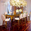 Decoración de mesa y silla de boda de acero inoxidable dorado