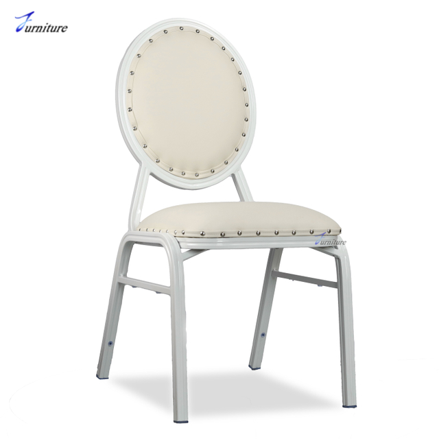 Silla de muebles de hotel para banquetes de metal blanco de nuevo diseño 2023